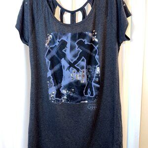 Womens Michael Jackson ONE Cirque Du Soleil Short Sleeve Gray Tee Shirt Size XXL